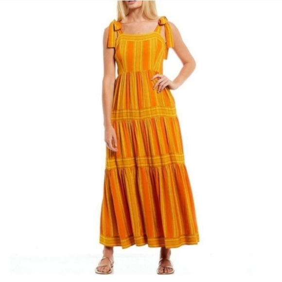 A Loves A Dresses & Skirts - A Loves A Tier Print Square Neck Sleeveless Maxi Dress Size L MSRP $129